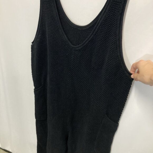 Free People Hailee Sweater Jumper Sleeveless Romper Pockets Large FP Beach Black - Picture 6 of 16